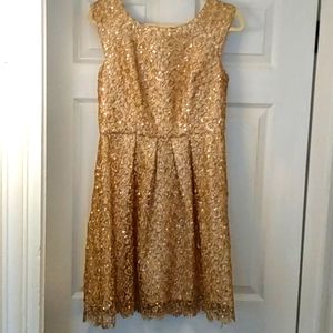 Gold A-line party dress